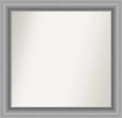 Miniatura 28 de Amanti Art Espejo de baño plateado para sobre fregadero, 26 x 26 pulgadas, espejo cuadrado de níquel pulido, marco de madera tradicional mediano, se
