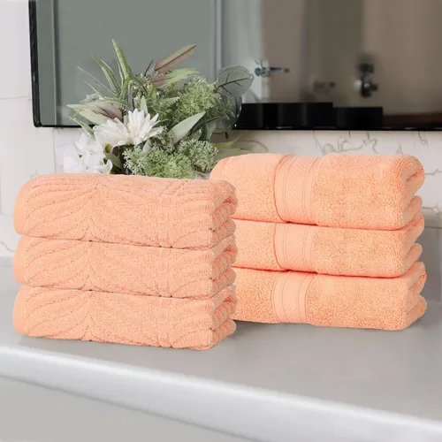 Miniatura 31 de Superior Juego de toallas surtidas de algodón Chevron de 12 piezas, cero torsión, secado rápido, artículos esenciales para el hogar, ducha, spa