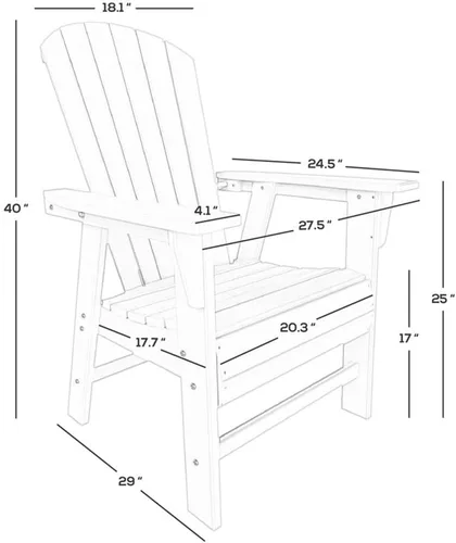 Miniatura 3 de Costaelm Sillas de césped, sillas de porche delantero, HDPE balcón, piscina, silla Adirondack, moderna silla de patio al aire libre, salón de resina