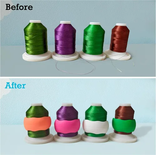 Miniatura 5 de Simthread 20 piezas Soportes de Hilo Mejorados/Abrazaderas de Carrete Compatibles con carretes más grandes - Mantiene el Carrete de Hilo Limpio y 20