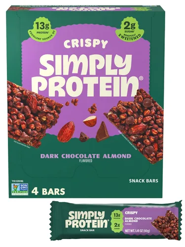 Miniatura 7 de Simply Protein - Barras crujientes de canela y nuez - Barras de proteínas a base de plantas - Bajo en carbohidratos, bajo en azúcar, alta fibra
