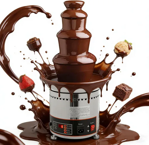 Miniatura 8 de Fuente de fondue de chocolate de 5 niveles, fuente de queso eléctrica digital de acero inoxidable, calentador de chocolate, máquina de calentamiento