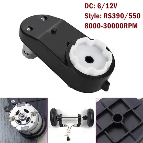 Miniatura 3 de SEIWEI Motor eléctrico 550/RS390 6/12V 8000-30000RPM con caja de engranajes para niños paseo en coche, SUV, pieza juguetes accesorios