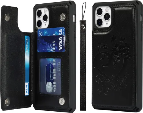 Miniatura 14 de Cavor Funda para iPhone 11 Pro Max con tarjetero, cartera con tarjetero y tarjetero para tarjetas de crédito para iPhone11ProMax