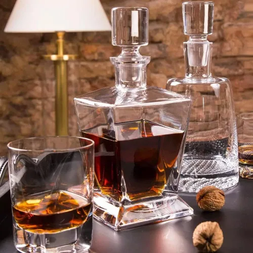 Miniatura 6 de Krosno - Decantador de whisky con tapón 25.4 oz Colección Caro Para uso en casa, restaurantes, fiestas Idea de regalo para bar mitzvah, boda