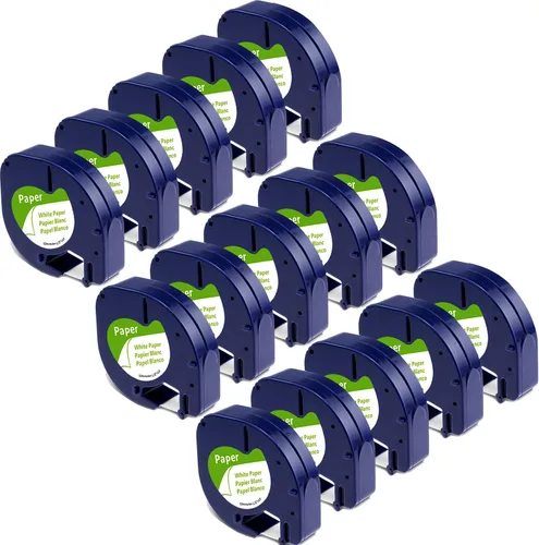 Miniatura 12 de Paquete de 4 cintas adhesivas de plástico transparente compatibles con Dymo Letratag 16952 S0721530 de 0.472 in x 13.1 ft 1/2 pulgadas x 13 pies