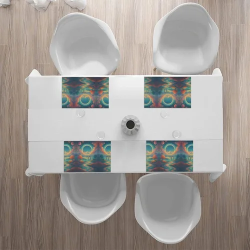 Miniatura 7 de Rectangular Placemats Set of 4, Heat Resistant Dream Printed Kitchen Dining Table Mats