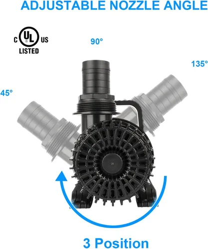 Miniatura 4 de OYO WATER Gran 8300gph-520W 32.8FT Pond Waterfall y Kio Fish Fountain-s y bomba de jardín sumergible IPX8: cable largo de 32.8 pies más inteligentes