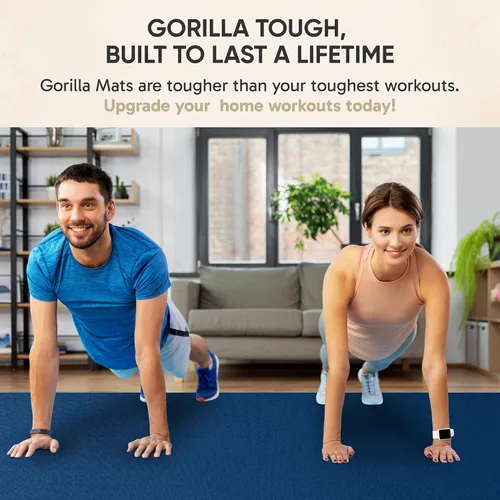 Miniatura 6 de Gorilla Mats Alfombrilla de ejercicio grande de alta calidad, de 6 x 4 x 1/4 pulgadas, ultra duradera, antideslizante, tapete de entrenamiento