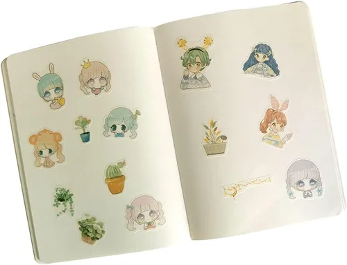Miniatura 6 de Juego de calcomanías kawaii con diseño de flor de cerezo rosa, herramienta de jardinería para el hogar, lindas flores, plantas suculentas, cactus
