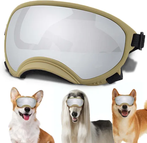 Miniatura 35 de Gafas de sol grandes para perros con correa ajustable, protección UV, a prueba de victorias, adecuadas para perros medianos y medianos