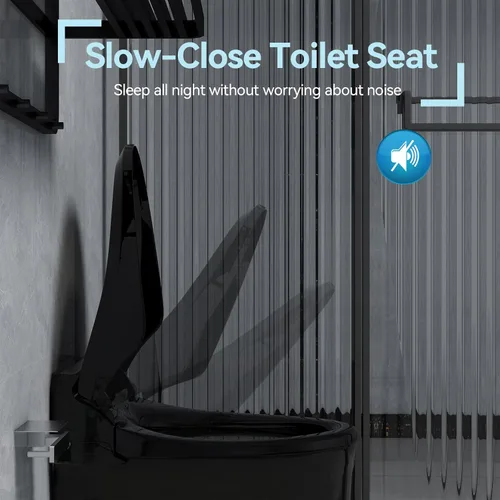 Miniatura 3 de YOURLITE Asiento de inodoro con bidé, asiento de inodoro alargado con agua caliente, bidé con asiento calentado y control remoto, boquilla