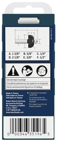 Miniatura 5 de Bosch 85207MC Broca de enrutador de cala con punta de carburo de 1/2 pulgada x 5/8 pulgadas