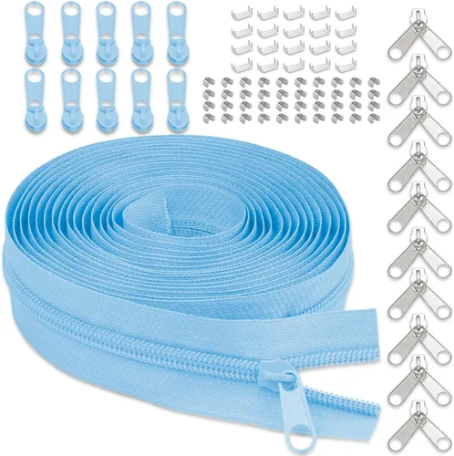 Miniatura 22 de Cinta de cremallera de nailon #5 para costura: YZSFIRM 10 yardas blancas por The Yard Cremalleras de bobina de nailon para manualidades de costura
