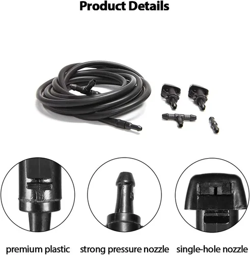 Miniatura 4 de Kit de boquillas para limpiaparabrisas para Chrysler, Dodge, Ram Washer Jet y manguera de fluido con conector