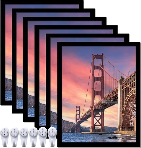 Miniatura 47 de 6 juegos de marcos de fotos de 8 x 8 pulgadas, marcos para collage de fotos de lienzo de 8 x 8 pulgadas, póster de fotos certificado de galería