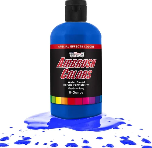 Miniatura 9 de U.S. Art Supply Pintura acrílica rosa neón para aerógrafo, 8 onzas, lista para rociar, pintura con pincel de aire para uñas, modelos, tela, pintura