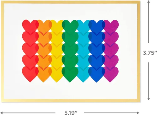 Miniatura 3 de Hallmark Surtido de tarjetas en blanco, corazones arcoíris (24 tarjetas con sobres)