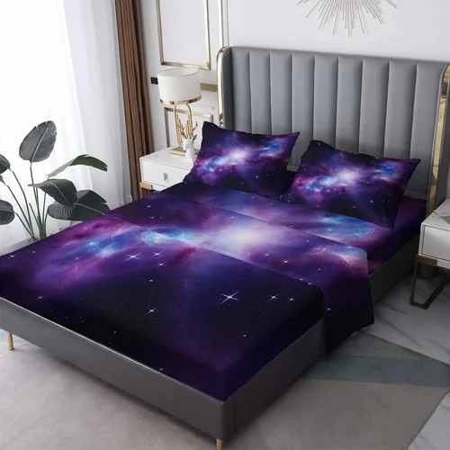 Miniatura 9 de Juego de sábanas tamaño individual: sábanas y fundas de almohada, sábanas y fundas de almohada, microfibra suave y bolsillo profundo y patrón sin