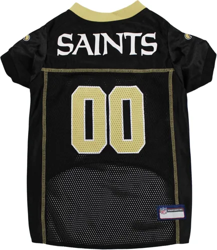 Miniatura 23 de Camiseta para perro de los New Orleans Saints, de la NFL, talla: L, el mejor atuendo de camiseta de fútbol americano para perros o gatos, con Santos