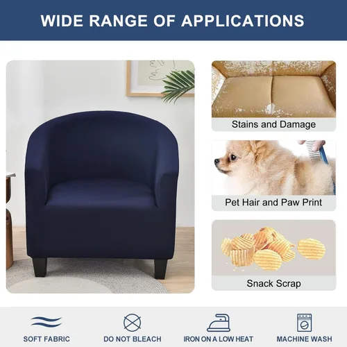 Miniatura 3 de NILUOH - Funda elástica para silla de club, cubierta elástica para silla de bañera, fundas para silla de barril, fundas para sillón, cubierta para 01