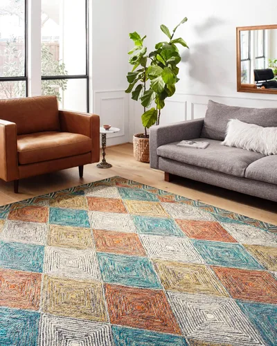 Miniatura 5 de Loloi II Spectrum Collection SPE-03 Charcoal/Multi 2'-3" x 3'-9" Accent Rug