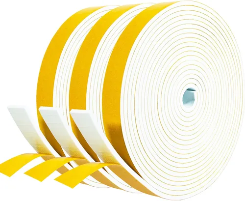Cinta de espuma, color amarillo y blanco