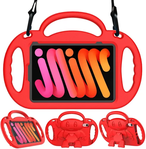 Miniatura 10 de Funda para Niños para iPad Mini 7 (A17 Pro) 2024/ Mini 6 2021, Funda para iPad Mini 7ª/6ª Generación con Correa para Hombro - Resistente a Golpes