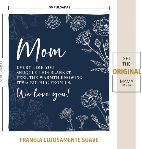Miniatura 6 de GiltGlimmer Regalos para mamá, manta de regalo de cumpleaños para mamá, regalo para madres para mujeres de hija e hijo, regalo de We Love You