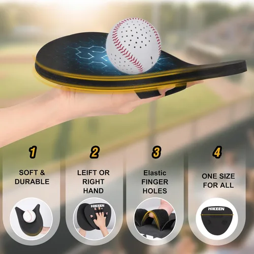 Miniatura 2 de Hikeen 2 Packs Baseball Training Gloves Infield Training Gloves Pancake Glove Softhands Baseball Fielding Trainer Flat Glove Two-Hands