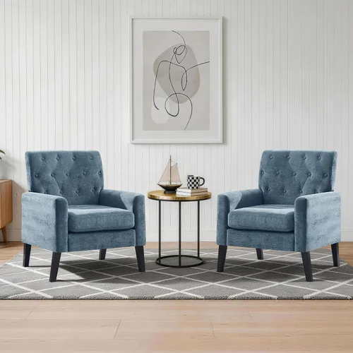 Miniatura 18 de Sillas decorativas modernas de mediados de siglo, silla de oficina de felpilla beige para recepción, silla de club tapizada para sala de estar