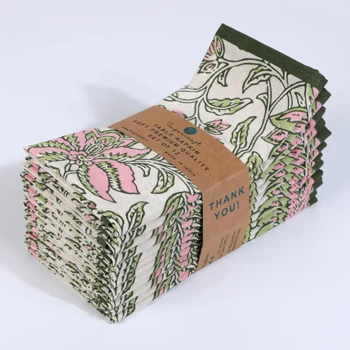 Miniatura 72 de Fingercraft - Juego de 12 servilletas de tela de mezcla de algodón y lino, con estampado, perfecta para fiestas, cenas, bodas, cócteles y Navidad