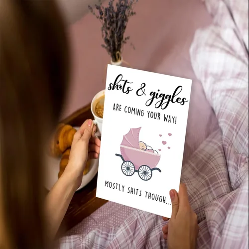 Miniatura 7 de Ziwenhu Bonita tarjeta de bebé para papá y mamá, bonita tarjeta de baby shower, regalo para recién nacido, tarjeta de felicitación para amigos