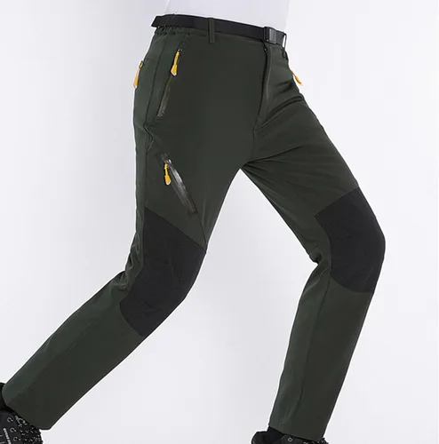 Miniatura 9 de Yuzhih Hiking Pants with Belt for Men Solid Color Assault Pants Slim Fit Patchwork Pants Outdoor Breathable Cargo Pants