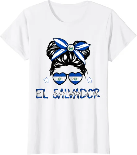 Miniatura 17 de Camiseta de El Salvador para Niñas Bandera Patrimonio Hispano Salvadoreño