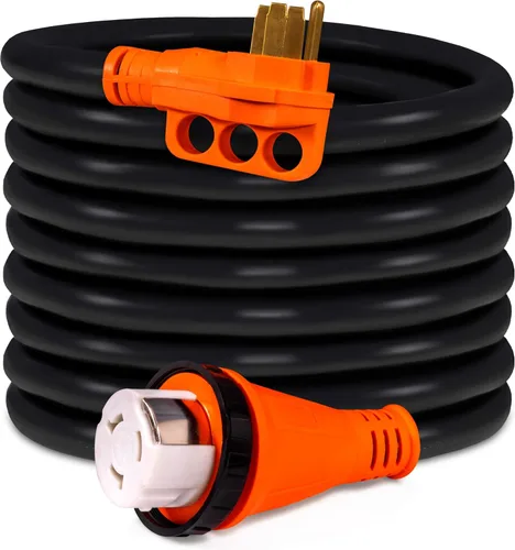 Miniatura 12 de True Mods Cable de Extensión de Alimentación de Costa de 50 pies, 125 V, 30 amperios para caravana [NEMA TT-30P TT-30R] [luz LED] [ETL] 30A calibre