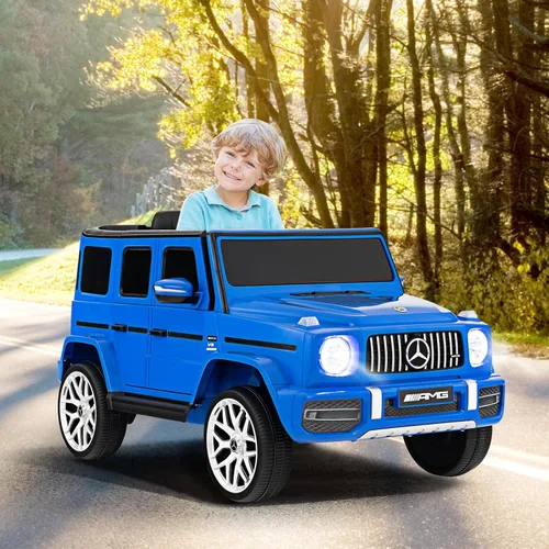 Miniatura 2 de OLAKIDS Vehículo eléctrico conducible para niños de 12V, vehículo con licencia Mercedes Benz G63 con control remoto, puertas dobles abiertas, Azul