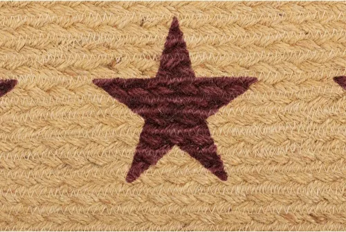Miniatura 6 de VHC Brands Classic Country Primitive - Alfombra de mesa y cocina con plantilla color rojo yute burdeos, 8 x 24 pulgadas
