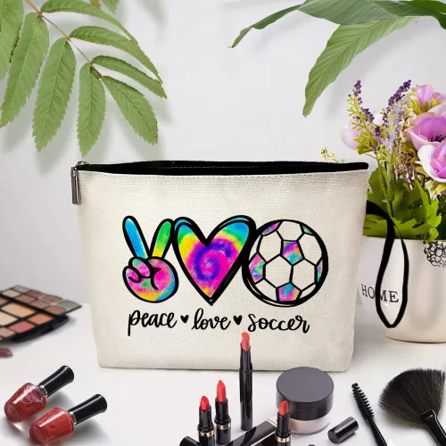 Miniatura 3 de ZHANTUONE La bolsa de cosméticos Peace Love Yundong no solo es novedosa y única en diseño, sino que también es segura y práctica con una cremallera