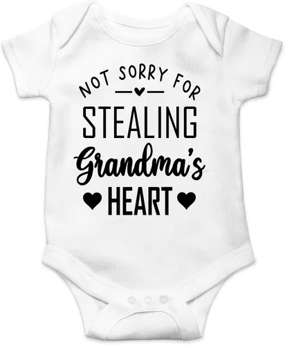 Miniatura 12 de CBTwear Not Sorry for Stealing Grandma's Heart – Ropa de bebé – Divertido body para recién nacido para niños y niñas