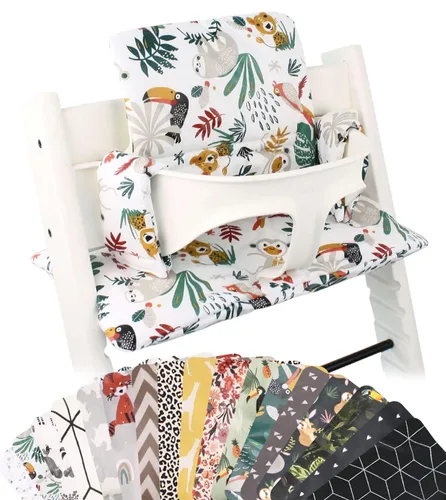 UKJE Cojín Compatible con Stokke Tripp Trapp - Cojín de Asiento Suave para Bebés y Niños Pequeños, Accesorios para Trona, Inserción de Tela de Mono