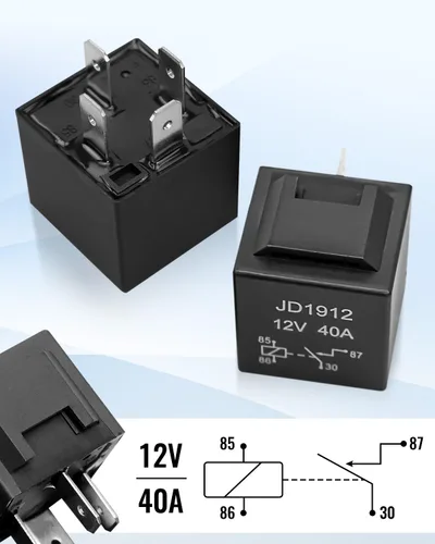 Miniatura 5 de Caja de relé de fusibles impermeable precableada, 6 ranuras de relé JD1912 y 11 portafusibles de cuchilla ATC/ATO, con 6 relés de 4 pines 40A y 11