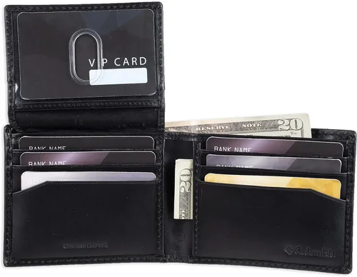 Miniatura 3 de Columbia Cartera RFID para hombre, Cuero negro
