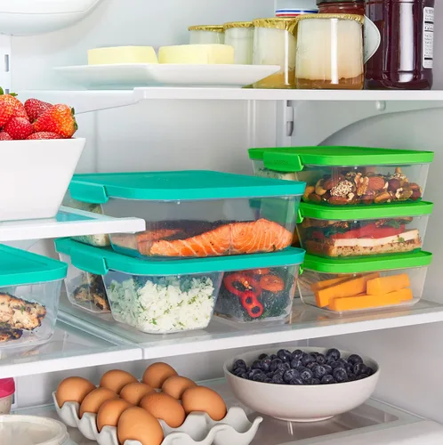 Miniatura 9 de Sistema Nest It - Recipientes de almacenamiento de alimentos para preparación de comidas con tapas, 2 compartimentos, 3.7 tazas, plástico, paquete