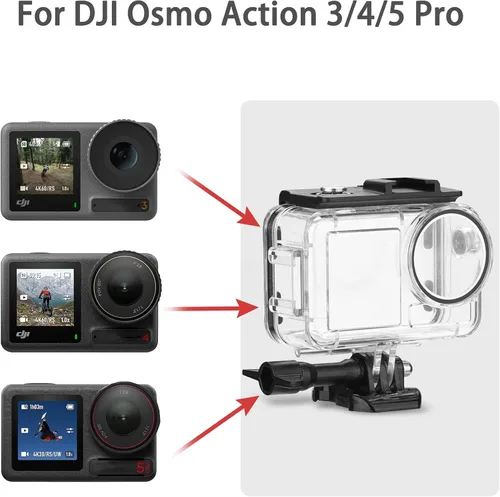 Miniatura 2 de OKFUN Carcasa impermeable de 164.0 ft/164 pies compatible con DJI Osmo Action 5 Pro Action4 Action3 protección de buceo cubierta protectora