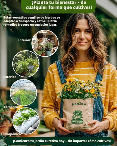 Miniatura 6 de Paquete variado de semillas de hierbas medicinales – 36 semillas de jardín de té de hierbas no transgénicas: manzanilla, lavanda, equinácea