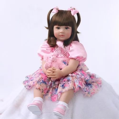 iCradle Muñecas Reborn de 24 pulgadas y 23.6 in de vinilo de silicona suave hechas a mano similar a la moda realista muñeca recién nacida juguete