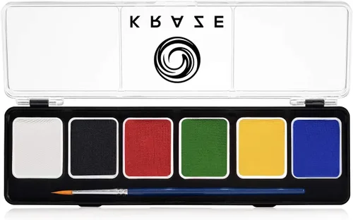Miniatura 8 de Kraze FX Splash Glam - Paleta metálica de 6 colores para tartas divididas (6 gm) con pincel, activada por agua, hipoalergénica, segura, no tóxica
