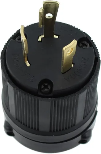 Miniatura 2 de NEMA L6-30P Receptáculo de bloqueo de montaje empotrado, enchufe de bloqueo giratorio para generador, 30 amperios 250 V 2 polos 3 cables a tierra