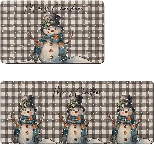 Miniatura 6 de Tapete de baño con diseño de muñeco de nieve de búfalo para bañera, antideslizante, de secado rápido y absorbente, de tierra de diatomeas
